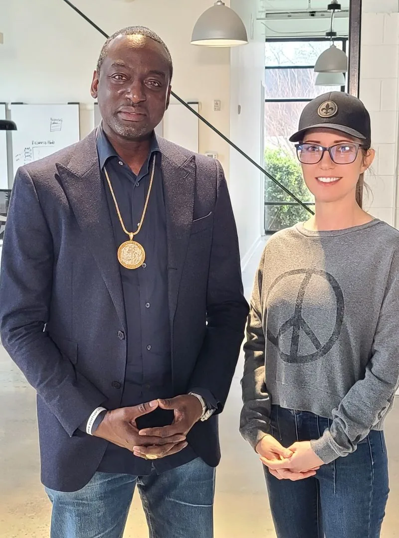 Amanda Kasmira “Kazzy” Cryer with Yusef Salaam (Exonerated Five member, NYC Council) on the set of Living UNDONE
